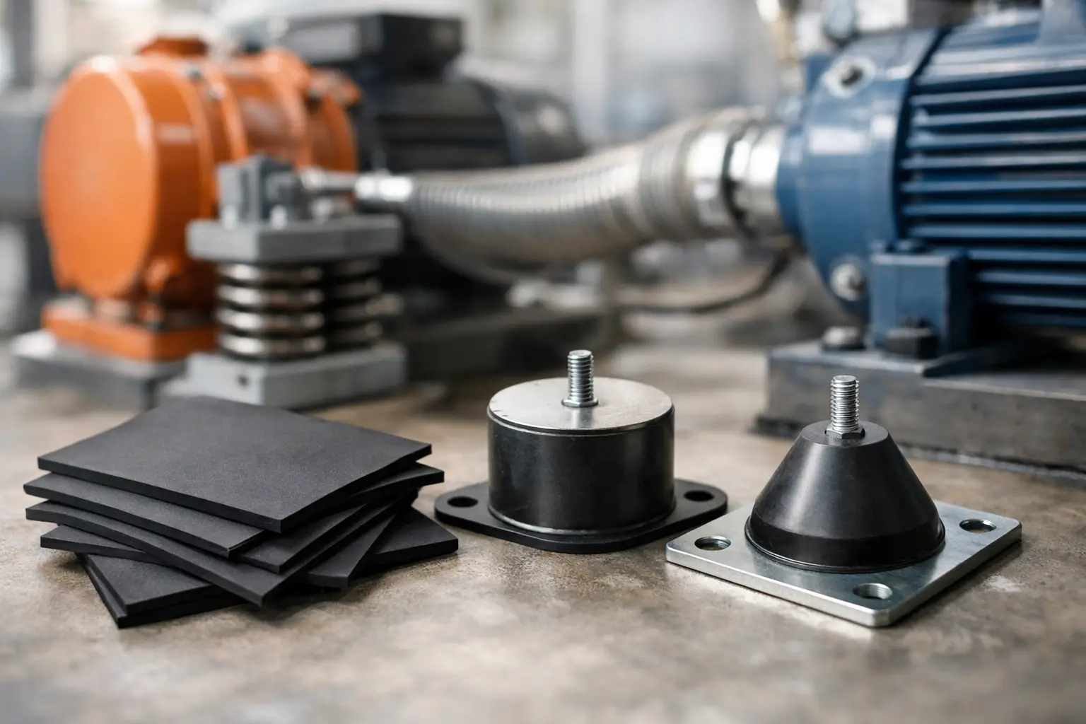 Cómo seleccionar neopreno para vibración industrial