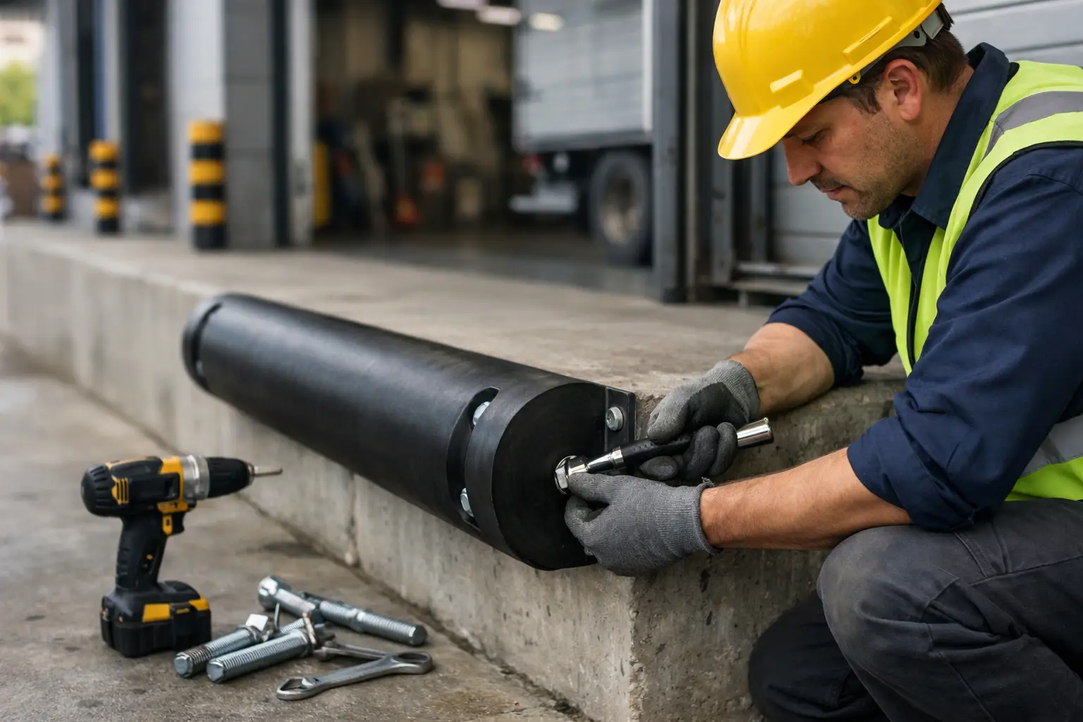 Cómo instalar topes de neopreno industriales